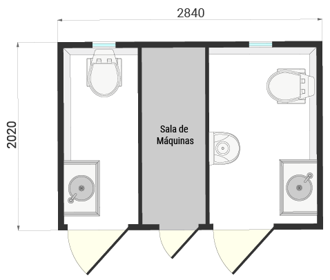 Planta - Salas de Baño: SB280