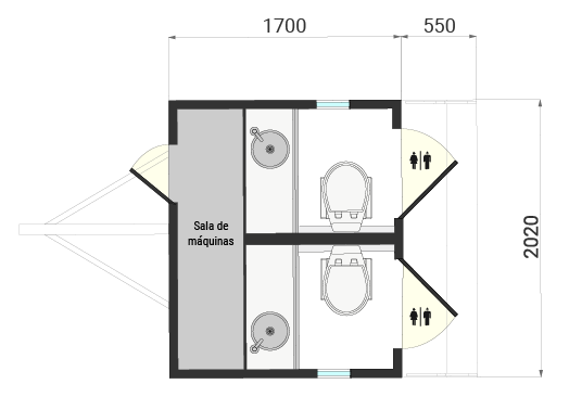 Planta - Baño Móvil: TB 200