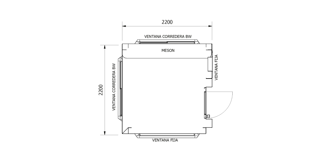 Planta - Casetas Modulares: C2222